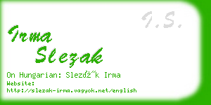 irma slezak business card